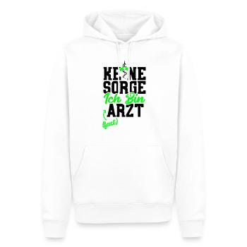 Keine Sorge ich bin Arzt fast - Männer Premium Bio Hoodie - Weiß - Vorne - Nico (187cm)