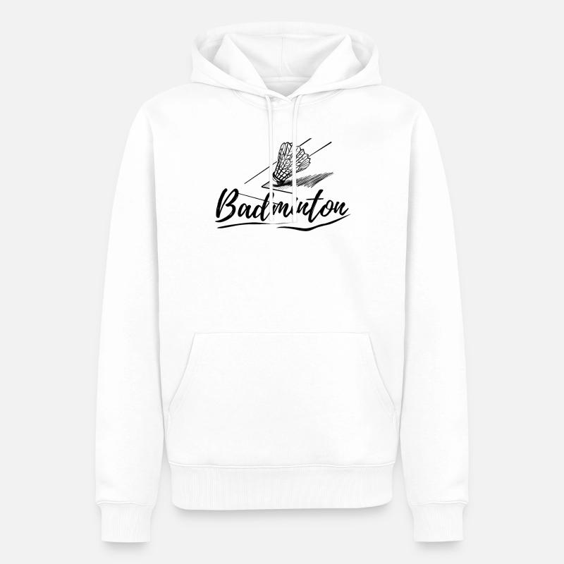 Badminto - Sweat à capuche Premium bio Homme - blanc