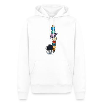 Astronaut Ice Cream Eating Planets Funny - Sweat à capuche Premium bio Homme - blanc - Devant - Nico (187cm)