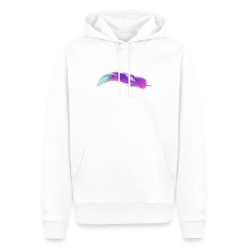 Plume violette au design moderne - Sweat à capuche Premium bio Homme - blanc - Devant - Nico (187cm)