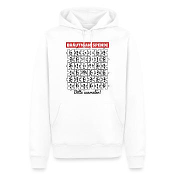 Bräutigam Spende Junggesellenabschied Spiel Lustig - Männer Premium Bio Hoodie - Weiß - Vorne - Nico (187cm)