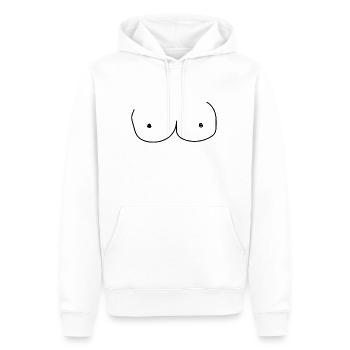 Breasts Titties Boobs Boobs Funny Party - Men’s Premium Organic Hoodie - white - Front - Nico (187cm)