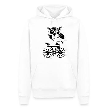 Vélo hibou - Sweat à capuche Premium bio Homme - blanc - Devant - Nico (187cm)