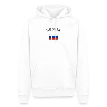 Russie drapeau russe drapeau - Sweat à capuche Premium bio Homme - blanc - Devant - Nico (187cm)