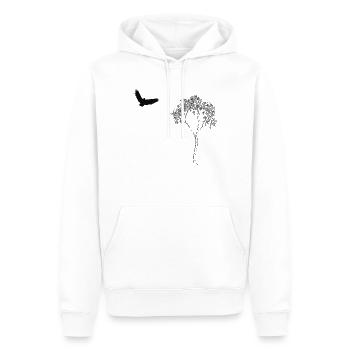 Nature oiseau arbre nature liberté - Sweat à capuche Premium bio Homme - blanc - Devant - Nico (187cm)