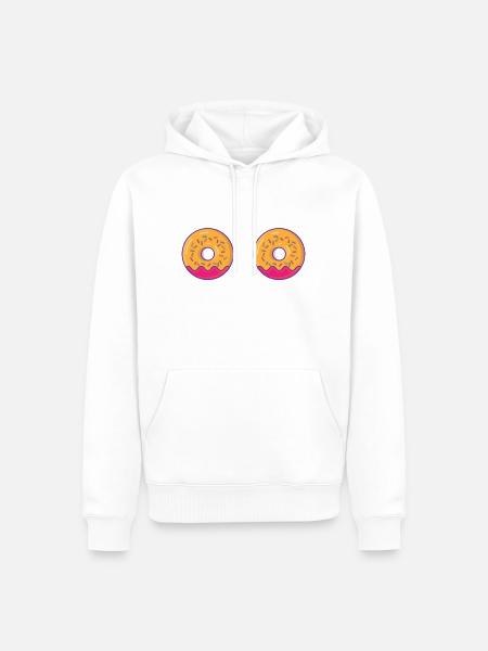 Bikini Donuts Mermaid Comic Style - Men’s Premium Organic Hoodie - white