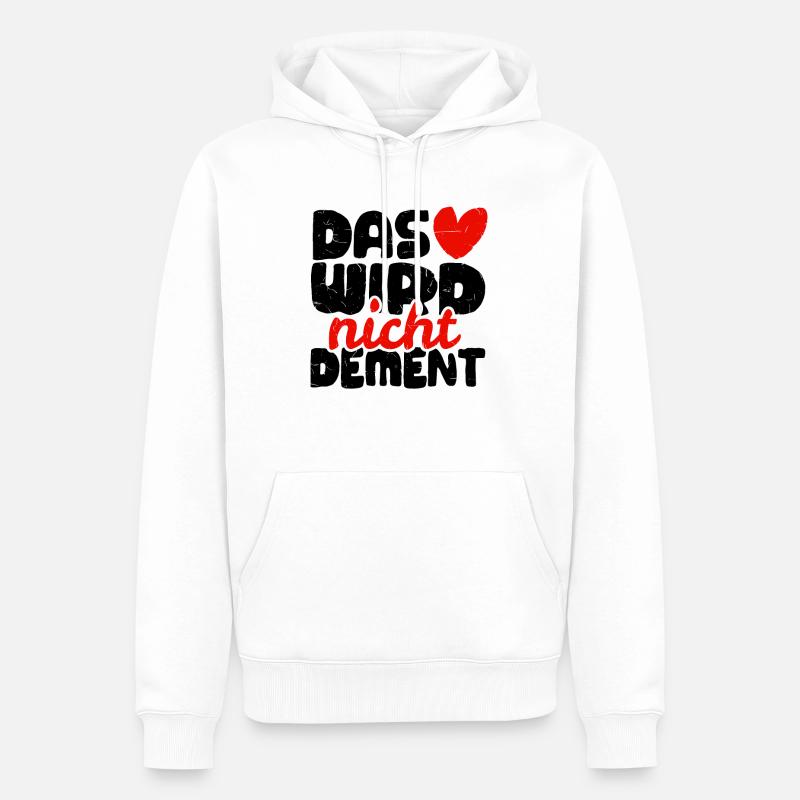 Das Herz wird nicht dement - Männer Premium Bio Hoodie - Weiß