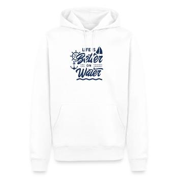 Sailboat - Men’s Premium Organic Hoodie - white - Front - Nico (187cm)