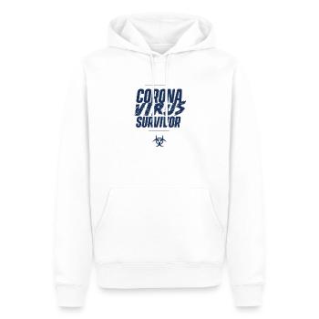 Épidémie de virus corona pandémique anti-coronavirus - Sweat à capuche Premium bio Homme - blanc - Devant - Nico (187cm)