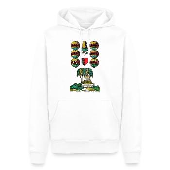 Vintage Weli - Jasskarte im Retro Look - Männer Premium Bio Hoodie - Weiß - Vorne - Nico (187cm)