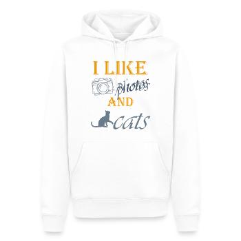 i like photos and cats - Men’s Premium Organic Hoodie - white - Front - Nico (187cm)