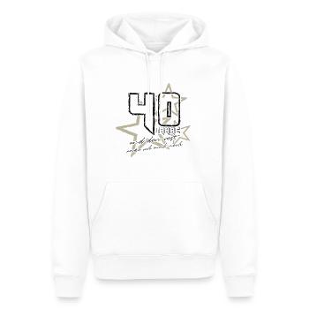 40 Jahre Und Den Rest Rocke Ich Auch Noch Geschenk - Männer Premium Bio Hoodie - Weiß - Vorne - Nico (187cm)