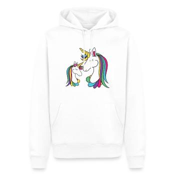 Einhorn Mama & Tochter - Männer Premium Bio Hoodie - Weiß - Vorne - Nico (187cm)