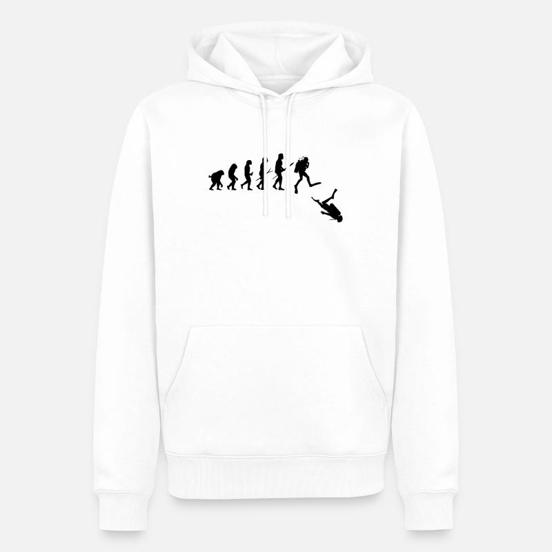 Evolution du plongeur - Sweat à capuche Premium bio Homme - blanc