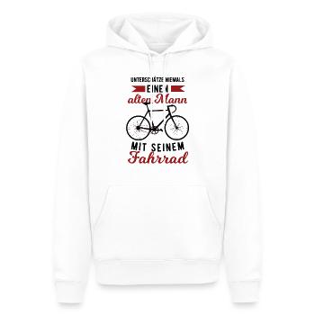 Fahrrad Rennrad Herren Spruch - Männer Premium Bio Hoodie - Weiß - Vorne - Nico (187cm)