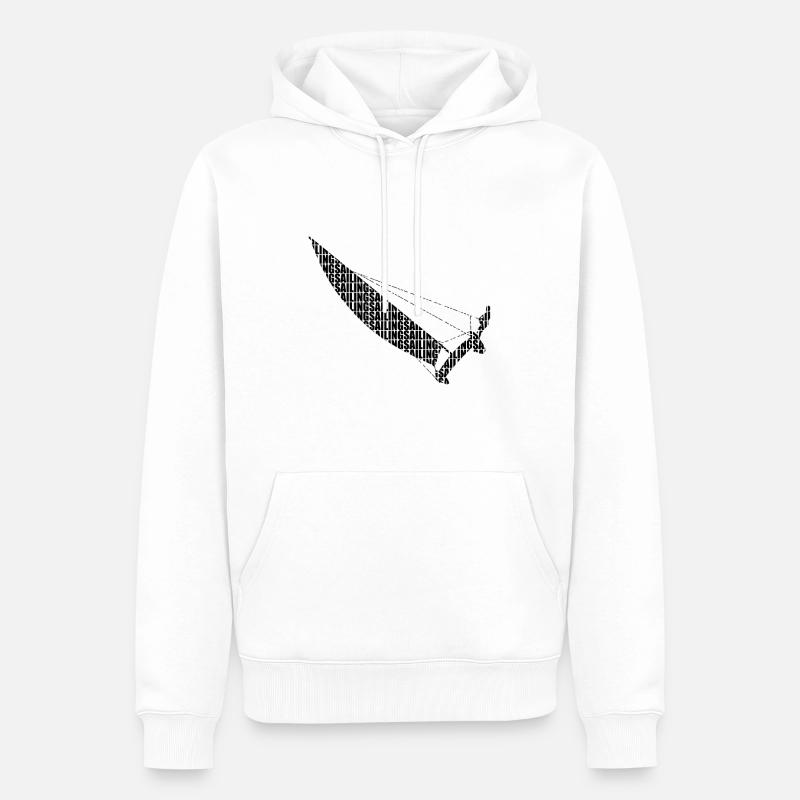 Katamaran Sailing Text - Männer Premium Bio Hoodie - Weiß