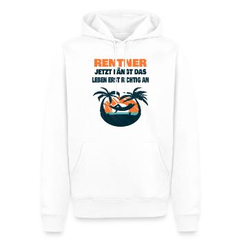 rentner lustiger spruch - Männer Premium Bio Hoodie - Weiß - Vorne - Nico (187cm)