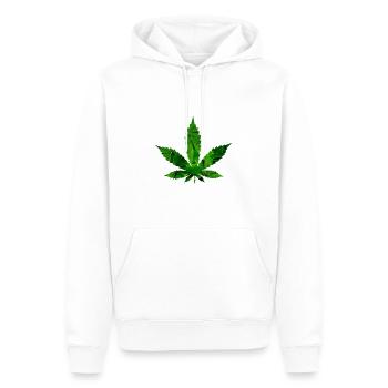 Cannabis weed leaf - Men’s Premium Organic Hoodie - white - Front - Nico (187cm)