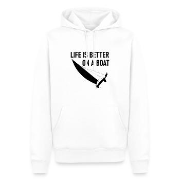 La vie sur un bateau - Sweat à capuche Premium bio Homme - blanc - Devant - Nico (187cm)