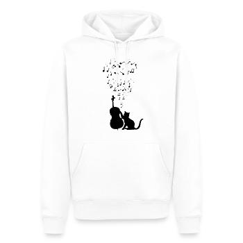 Cute cats music double bass clef art - Men’s Premium Organic Hoodie - white - Front - Nico (187cm)