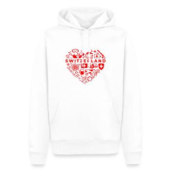 Suisse - Sweat à capuche Premium bio Homme - blanc - Devant - Nico (187cm)