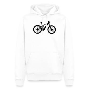 E vélo vélo cycliste graphique - Sweat à capuche Premium bio Homme - blanc - Devant - Nico (187cm)