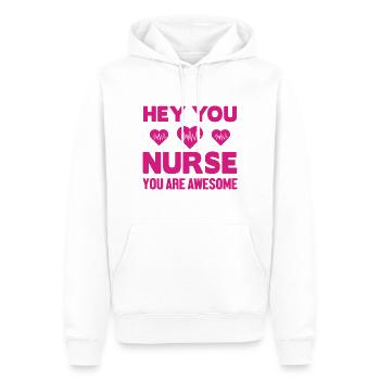 Nurse are awesome - Men’s Premium Organic Hoodie - white - Front - Nico (187cm)