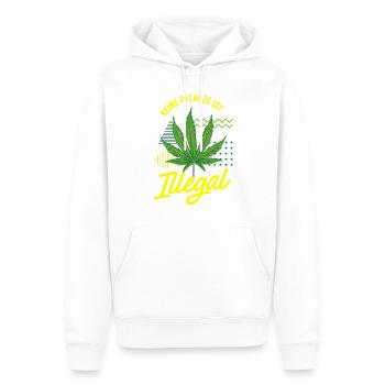 Keine Pflanze ist Illegal - Männer Premium Bio Hoodie - Weiß - Vorne - Nico (187cm)