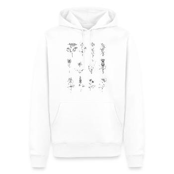 Wildflowers Line Art - Men’s Premium Organic Hoodie - white - Front - Nico (187cm)