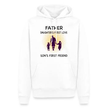 Vater Tochter und Sohn - Männer Premium Bio Hoodie - Weiß - Vorne - Nico (187cm)