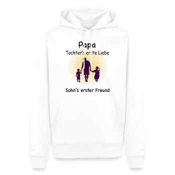 Papa Sohn und Tochter - Männer Premium Bio Hoodie - Weiß - Vorne - Nico (187cm)