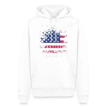 usa flag native - Sweat à capuche Premium bio Homme - blanc - Devant - Nico (187cm)