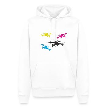 Drones volants - quattrocopter - Sweat à capuche Premium bio Homme - blanc - Devant - Nico (187cm)