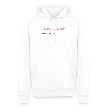 Hello World lustiges Geschenk Python Programmierer - Männer Premium Bio Hoodie - Weiß - Vorne - Nico (187cm)