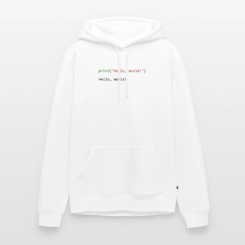 Hello World funny gift python programmer Men’s Premium Organic Hoodie