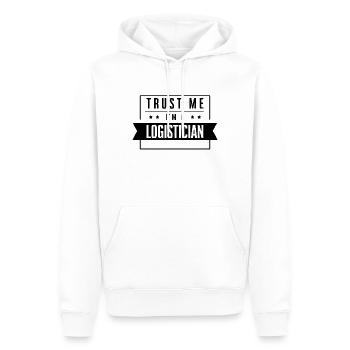 Vertrau mir ich bin Logistiker - Männer Premium Bio Hoodie - Weiß - Vorne - Nico (187cm)