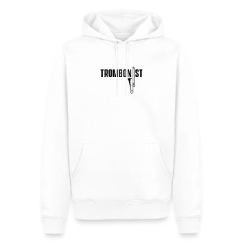 Trombone trombone instrument tromboniste musicien - Sweat à capuche Premium bio Homme - blanc - Devant - Nico (187cm)