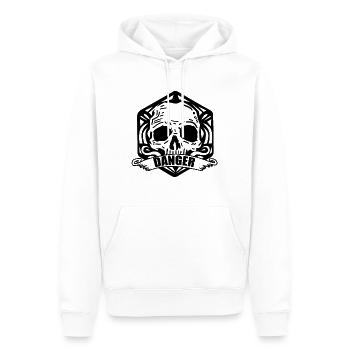 Crâne et os croisés de danger - Sweat à capuche Premium bio Homme - blanc - Devant - Nico (187cm)