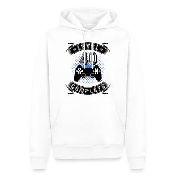 Level 40 Complete 40. Geburtstag Gamer Geschenk - Männer Premium Bio Hoodie - Weiß - Vorne - Nico (187cm)
