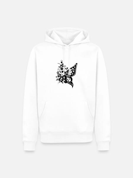 Butterfly flower gift - Men’s Premium Organic Hoodie - white