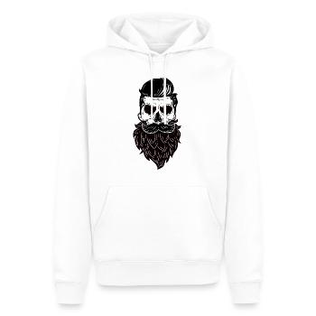 Bart barbe crâne crâne squelette squelette - Sweat à capuche Premium bio Homme - blanc - Devant - Nico (187cm)