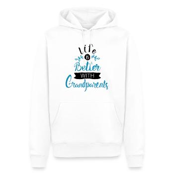 Oma Opa Großeltern Geschenk - Männer Premium Bio Hoodie - Weiß - Vorne - Nico (187cm)