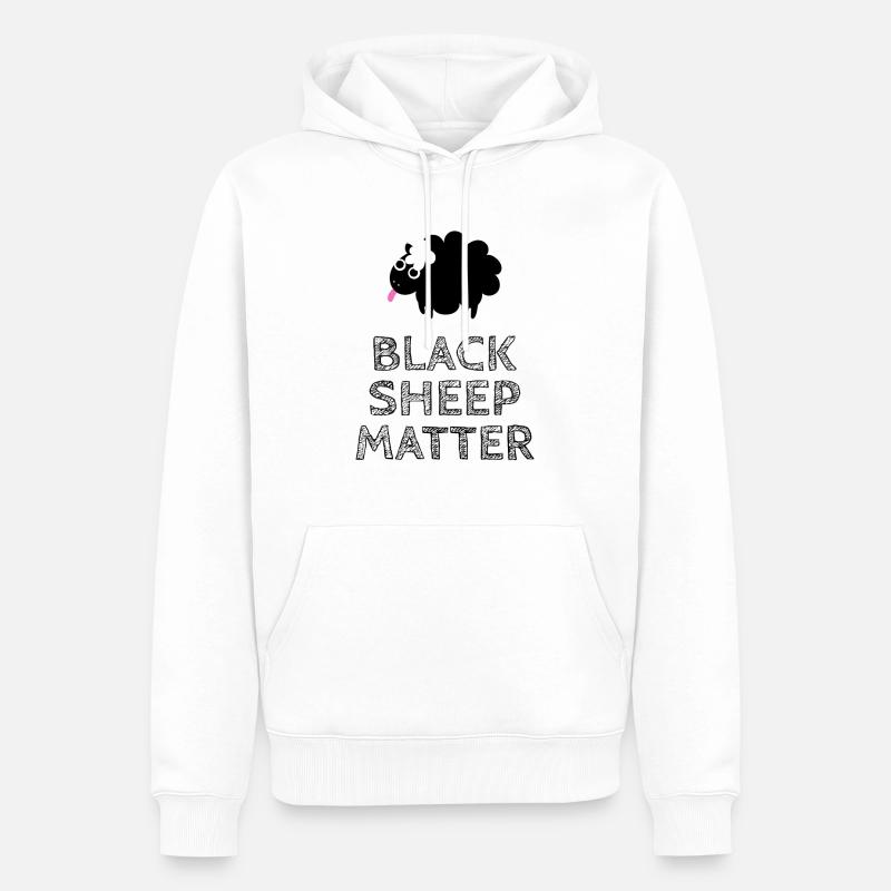 Matière de mouton noir - Sweat à capuche Premium bio Homme - blanc