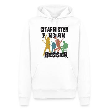 Gitarristen fingern besser lustiges Sex anzüglich - Männer Premium Bio Hoodie - Weiß - Vorne - Nico (187cm)