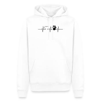 drôle chien rengaine cadeau chien à quatre pattes wuf - Sweat à capuche Premium bio Homme - blanc - Devant - Nico (187cm)