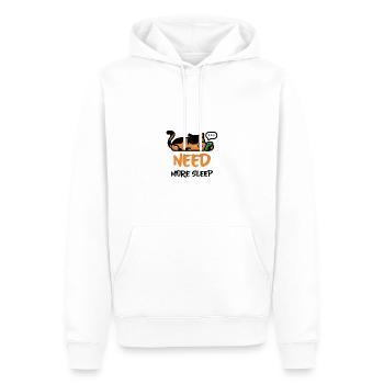 Sleepy texting cat needs more sleep - Men’s Premium Organic Hoodie - white - Front - Nico (187cm)