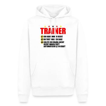lustiger Trainer Spruch cooler Trainer Mannschaft - Männer Premium Bio Hoodie - Weiß - Vorne - Nico (187cm)