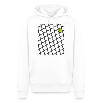 Gitter Zaun mit Tennis Ball Geschenk für Tennis - Männer Premium Bio Hoodie - Weiß - Vorne - Nico (187cm)