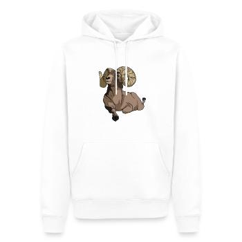 lustig guckendes Mufflon Geschenk für Mufflons Fan - Männer Premium Bio Hoodie - Weiß - Vorne - Nico (187cm)