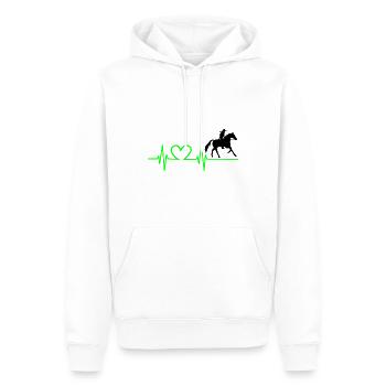 Les chevaux EKG adorent - Sweat à capuche Premium bio Homme - blanc - Devant - Nico (187cm)